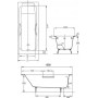 Чугунная ванна Jacob Delafon Parallel 150x70, с ручками + ножки