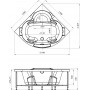 Акриловая ванна Radomir Сорренто 3 Специальный Chrome 130x130 с пультом